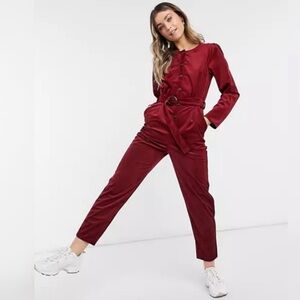 ASOS Design Cord Red Jumpsuit